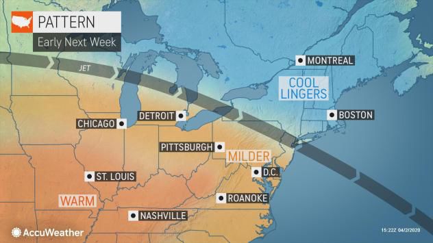 Warm pattern early next week by AccuWeather